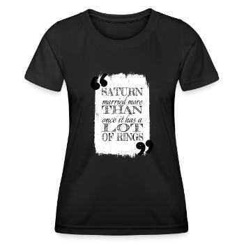 joke space ship happy bday conspiracy - Women's Functional T-Shirt - black - Front - AI Model Female 172 light (172cm)