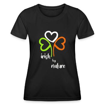 Fête de la Saint-Patrick Irlande Nature Famille Naissance Trèfle - T-shirt sport Femme - noir - Devant - AI Model Female 172 light (172cm)