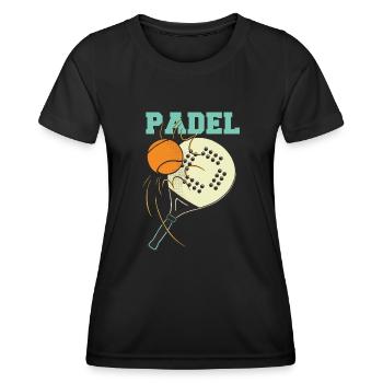 Padel Tennis Paddel Paddelball Padel Plattform - Frauen Funktions-T-Shirt - Schwarz - Vorne - AI Model Female 172 light (172cm)