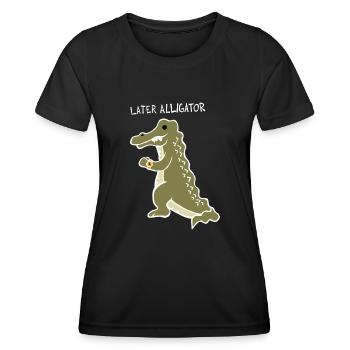 Later Alligator (White) - Women's Functional T-Shirt - black - Front - AI Model Female 172 light (172cm)