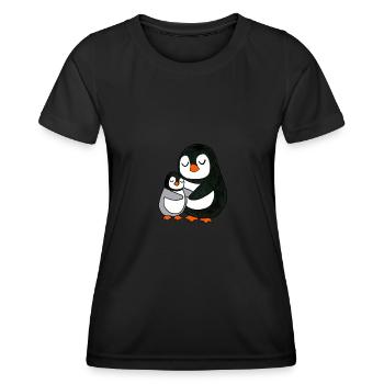 Pinguin United - Frauen Funktions-T-Shirt - Schwarz - Vorne - AI Model Female 172 light (172cm)