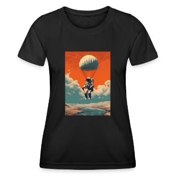Astronaut im All - Frauen Funktions-T-Shirt - Schwarz - Vorne - AI Model Female 172 light (172cm)