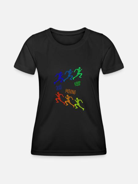 Motivierender Spruch zum Laufen, Sport - Frauen Funktions-T-Shirt - Schwarz