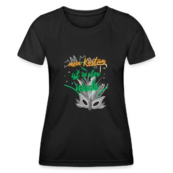 Carnival costume "my costume is in the laundry" - Women's Functional T-Shirt - black - Front - AI Model Female 172 light (172cm)