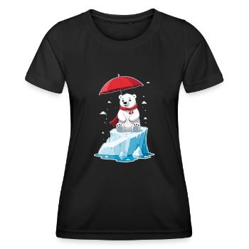 Eisbär, Eis & Sonnenschirm - Frauen Funktions-T-Shirt - Schwarz - Vorne - AI Model Female 172 light (172cm)