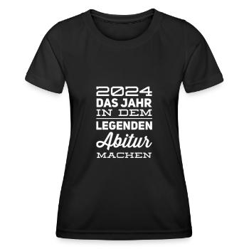 Dictons du lycée - T-shirt sport Femme - noir - Devant - AI Model Female 172 light (172cm)