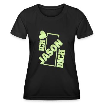 Cadeau pour Jason - T-shirt sport Femme - noir - Devant - AI Model Female 172 light (172cm)