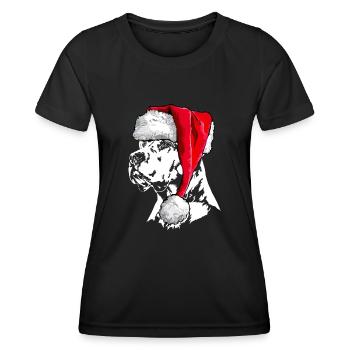 Santa DOGO ARGENTINO Christmas Dogs Wilsigns - Women's Functional T-Shirt - black - Front - AI Model Female 172 light (172cm)