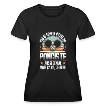 tennis de table - T-shirt sport Femme - noir - Devant - AI Model Female 172 light (172cm)