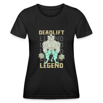 Citation amusante de Deadlift Legend Powerlifter - T-shirt sport Femme - noir - Devant - AI Model Female 172 light (172cm)