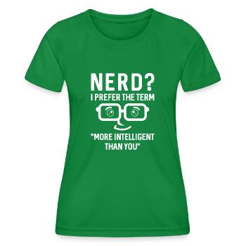 Nerd Intelligent - Frauen Funktions-T-Shirt - Kelly Green - Vorne - AI Model Female 172 dark (172cm)