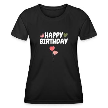 Bon anniversaire - T-shirt sport Femme - noir - Devant - AI Model Female 172 light (172cm)