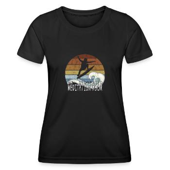 Ma propre salle de méditation Green Room Pipeline - T-shirt sport Femme - noir - Devant - AI Model Female 172 light (172cm)