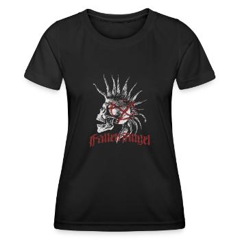 Skull Punk Spikes Inschrift Red Punk Anarchie - Frauen Funktions-T-Shirt - Schwarz - Vorne - AI Model Female 172 light (172cm)