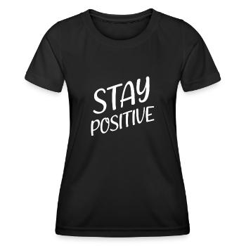 Stay Positive Tee - Women's Functional T-Shirt - black - Front - AI Model Female 172 light (172cm)