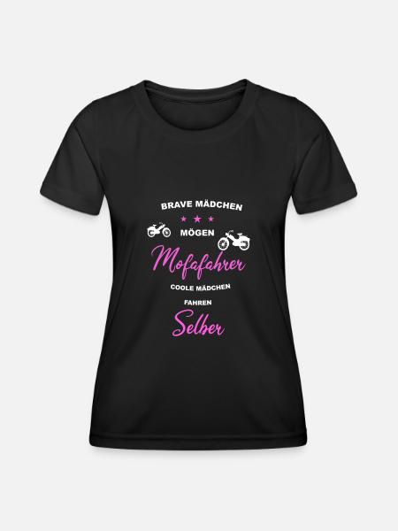 Mofa Moped Mofafahrer Mopedfahrer Mopeds Mokick - Frauen Funktions-T-Shirt - Schwarz