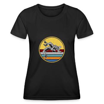 Ringen Ringer Kampfsport Sport Ringkampf Freistil - Frauen Funktions-T-Shirt - Schwarz - Vorne - AI Model Female 172 light (172cm)