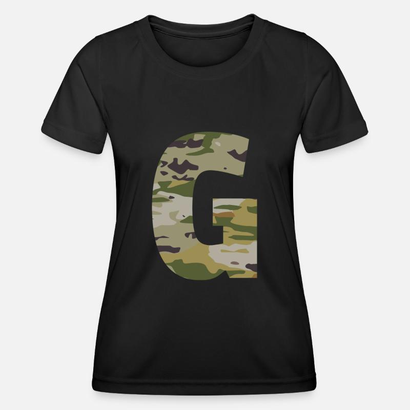Camouflage letter G - Women's Functional T-Shirt - black