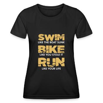 Triathlon - Triathlete - Women's Functional T-Shirt - black - Front - AI Model Female 172 light (172cm)