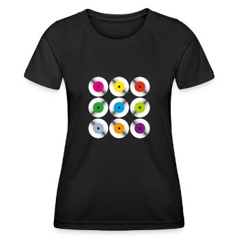 Jukebox Disques Vinyles - T-shirt sport Femme - noir - Devant - AI Model Female 172 light (172cm)