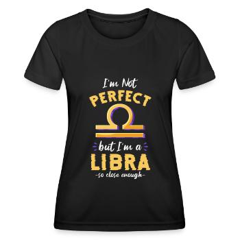 Waage Tierkreiszeichen Aberglaube Geburt - Frauen Funktions-T-Shirt - Schwarz - Vorne - AI Model Female 172 light (172cm)