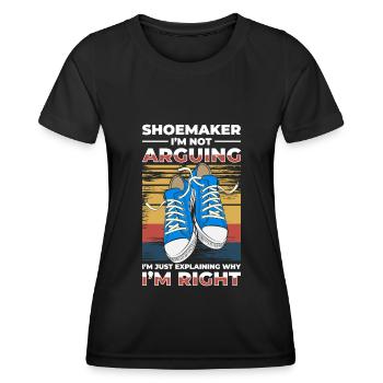 Cordonnier Profession Cordonnier - T-shirt sport Femme - noir - Devant - AI Model Female 172 light (172cm)