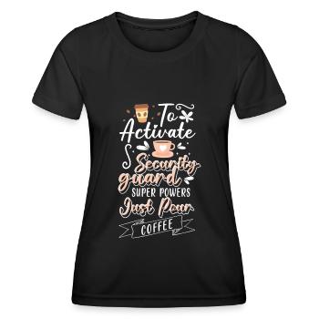 Sécurité travail de videur de sécurité - T-shirt sport Femme - noir - Devant - AI Model Female 172 light (172cm)