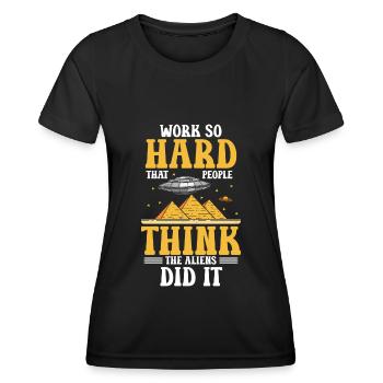 Alien Funny Universe Planet - Women's Functional T-Shirt - black - Front - AI Model Female 172 light (172cm)