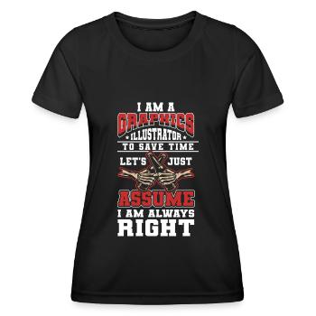 Designer Designer Drawing - Women's Functional T-Shirt - black - Front - AI Model Female 172 light (172cm)