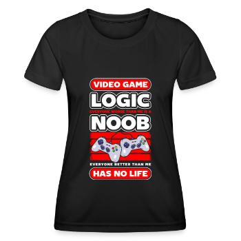 E-Sports Online Computer Geek - T-shirt sport Femme - noir - Devant - AI Model Female 172 light (172cm)