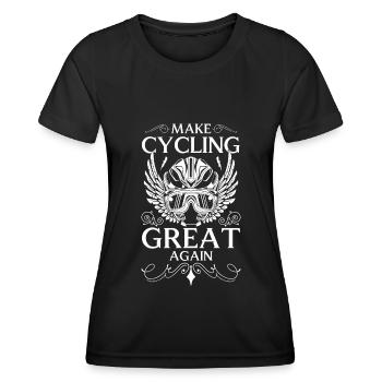 Radsport Fitness Radrennen - Frauen Funktions-T-Shirt - Schwarz - Vorne - AI Model Female 172 light (172cm)