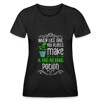 Healing potion nature naturopath diseases - Women's Functional T-Shirt - black - Front - AI Model Female 172 light (172cm)