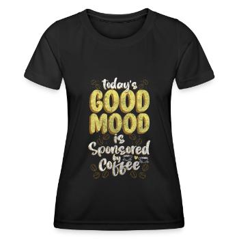 Morning grouch humour lait - T-shirt sport Femme - noir - Devant - AI Model Female 172 light (172cm)