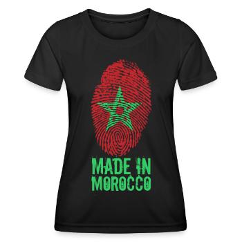 Made in Morocco / Gemacht in Marokko المغرب - Frauen Funktions-T-Shirt - Schwarz - Vorne - AI Model Female 172 light (172cm)