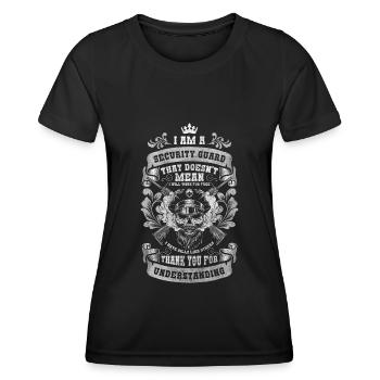 Ordonnance de sécurité de l’agent de sécurité - T-shirt sport Femme - noir - Devant - AI Model Female 172 light (172cm)