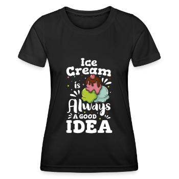 Eis Eisdiele Naschen Eistüte - Frauen Funktions-T-Shirt - Schwarz - Vorne - AI Model Female 172 light (172cm)
