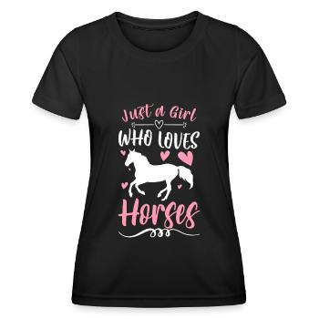 Amitié équestre à cheval - T-shirt sport Femme - noir - Devant - AI Model Female 172 light (172cm)