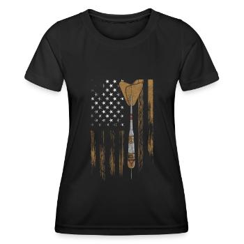 Dartspieler Spaß Ziel Kneipe - Frauen Funktions-T-Shirt - Schwarz - Vorne - AI Model Female 172 light (172cm)
