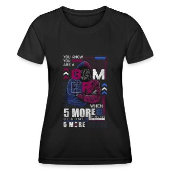 Gaming Nerd Gamepad Controller - Frauen Funktions-T-Shirt - Schwarz - Vorne - AI Model Female 172 light (172cm)