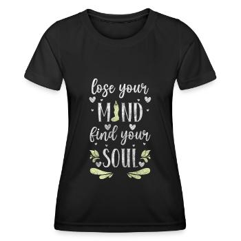 Yoga Enlightenment Mindfulness Om - Women's Functional T-Shirt - black - Front - AI Model Female 172 light (172cm)