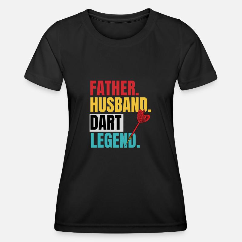 Dad Man Dart Arrow Gift - Women's Functional T-Shirt - black