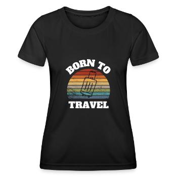 Vacances de voyage - T-shirt sport Femme - noir - Devant - AI Model Female 172 light (172cm)