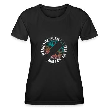 Du hörst die Musik aber Du fühlst den Bass - Frauen Funktions-T-Shirt - Schwarz - Vorne - AI Model Female 172 light (172cm)