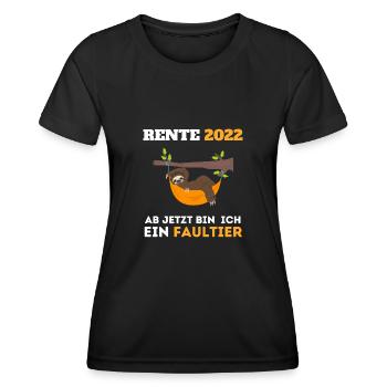 Rente 2022 Faultier Ruhestand - Frauen Funktions-T-Shirt - Schwarz - Vorne - AI Model Female 172 light (172cm)