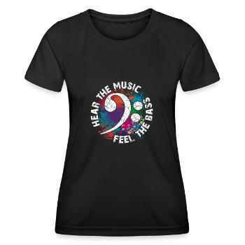 Sentez les basses - T-shirt sport Femme - noir - Devant - AI Model Female 172 light (172cm)