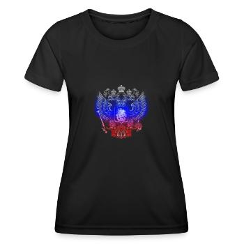 Armoiries russes - T-shirt sport Femme - noir - Devant - AI Model Female 172 light (172cm)