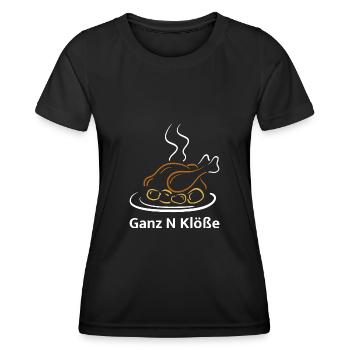 Klos Gänsebraten Braten Essen Geschenk - Frauen Funktions-T-Shirt - Schwarz - Vorne - AI Model Female 172 light (172cm)
