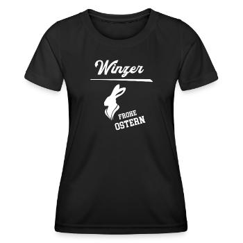 Winzer Frohe Ostern Ostergeschenk Winzerei Weinbau - Frauen Funktions-T-Shirt - Schwarz - Vorne - AI Model Female 172 light (172cm)