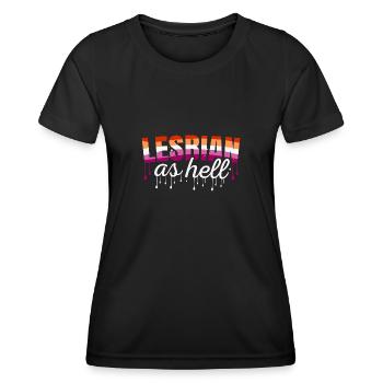 Lesben LGBT Pride Lesbian Rainbow Flag - Frauen Funktions-T-Shirt - Schwarz - Vorne - AI Model Female 172 light (172cm)