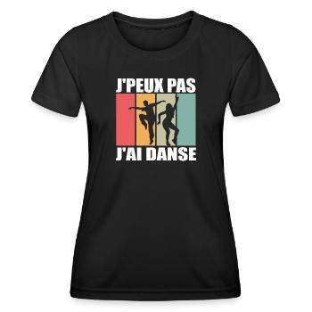 J'peux pas j'ai danse - Je Peux Pas J'ai Danse - T-shirt sport Femme - noir - Devant - AI Model Female 172 light (172cm)